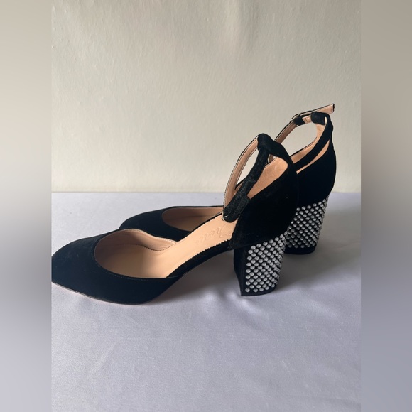 J.Crew Maisie Black Crystal Studded Velvet Heels - Picture 5 of 12